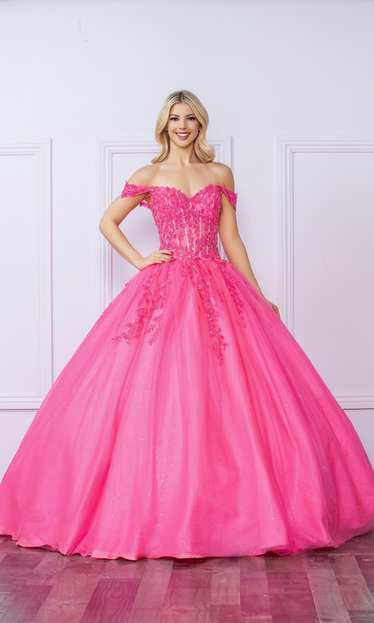Elegante vestido de fiesta largo H1349 con hombros descubiertos
