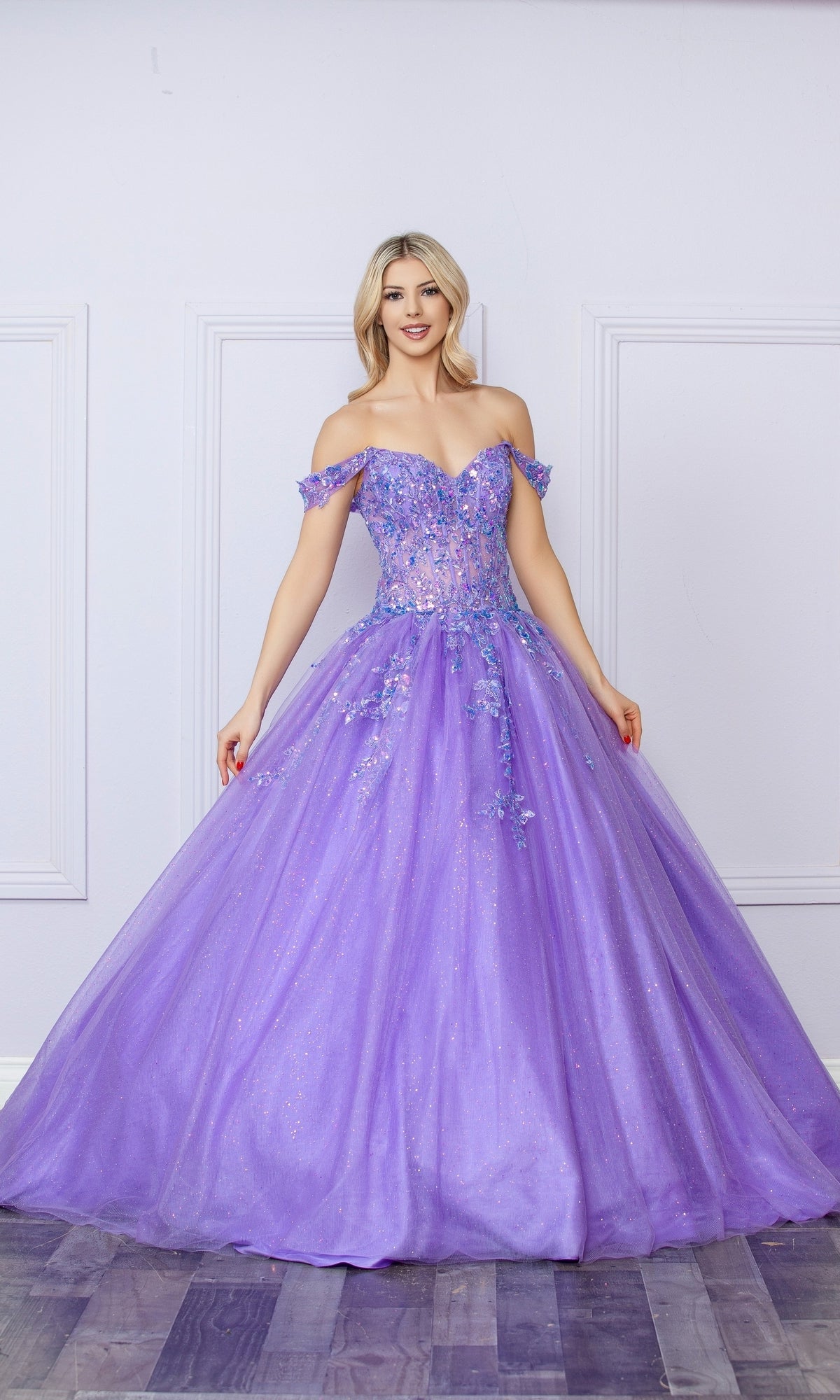 Elegante vestido de fiesta largo H1349 con hombros descubiertos