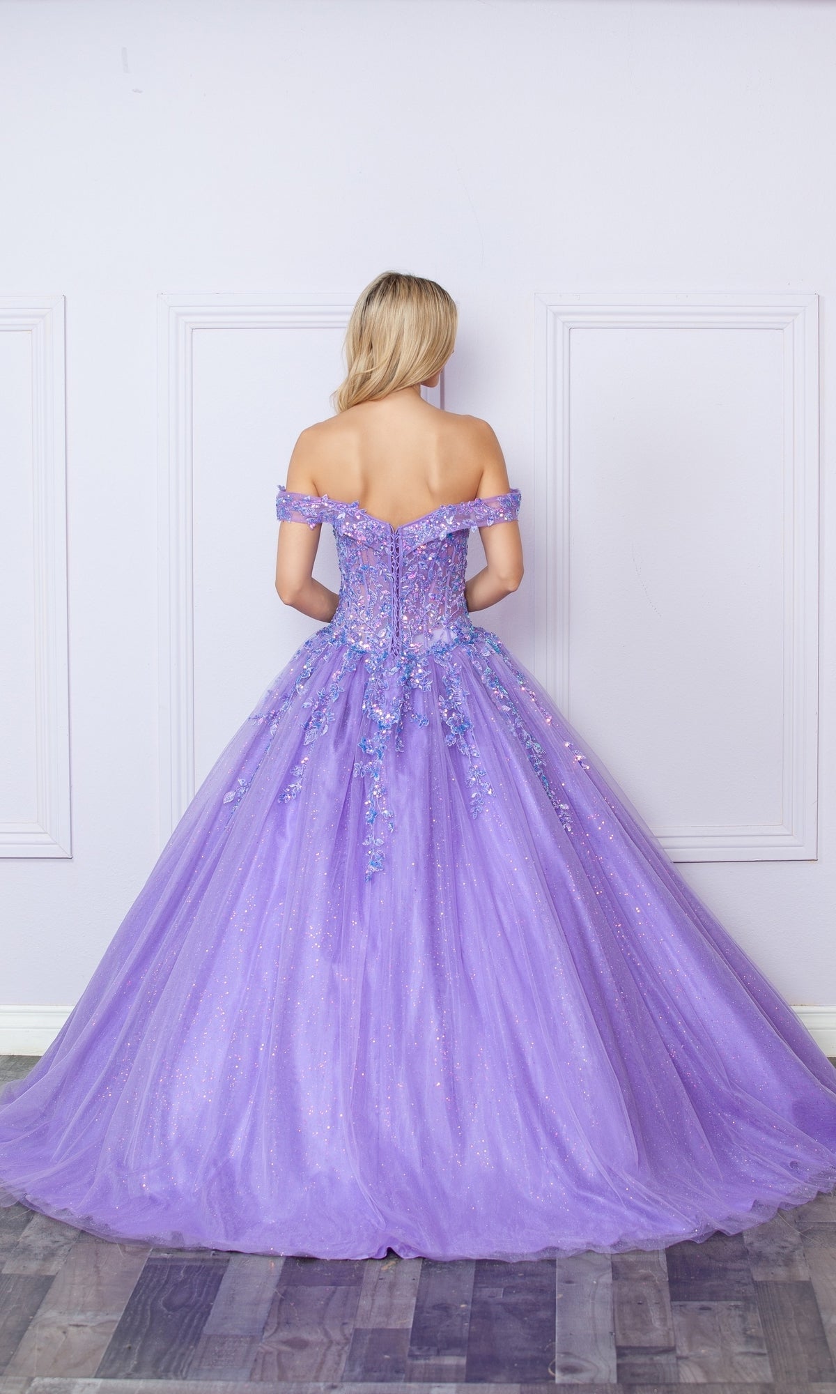 Elegante vestido de fiesta largo H1349 con hombros descubiertos