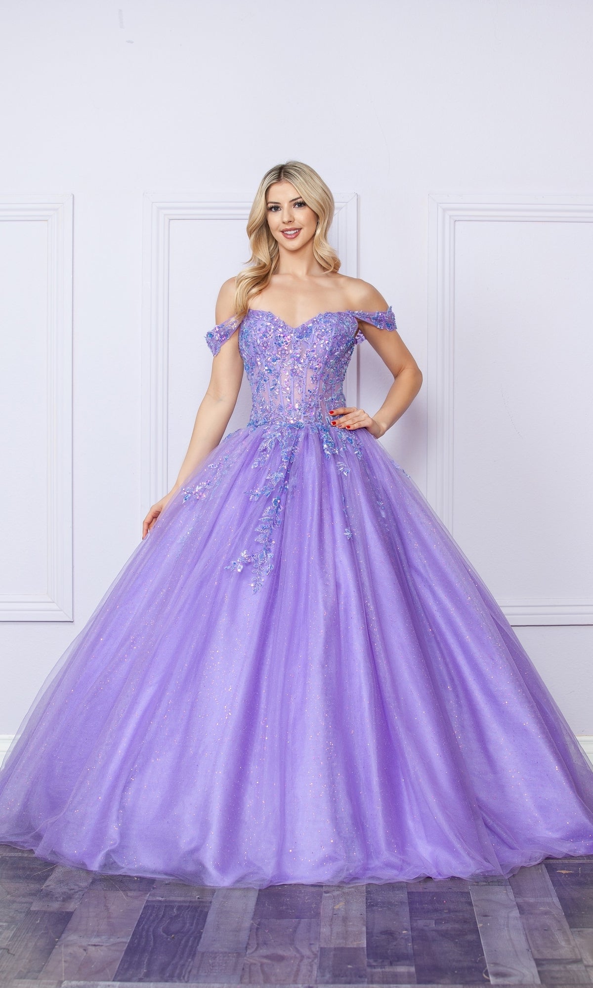 Elegante vestido de fiesta largo H1349 con hombros descubiertos