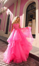 Vestido de fiesta largo con capas y cordones – H1351