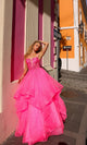 Vestido de fiesta largo con capas y cordones – H1351
