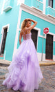Vestido de fiesta largo con capas y cordones – H1351
