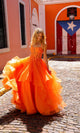 Vestido de fiesta largo con capas y cordones – H1351
