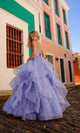 Vestido de fiesta largo con capas y cordones – H1351