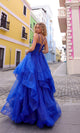 Vestido de fiesta largo con capas y cordones – H1351