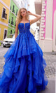 Vestido de fiesta largo con capas y cordones – H1351