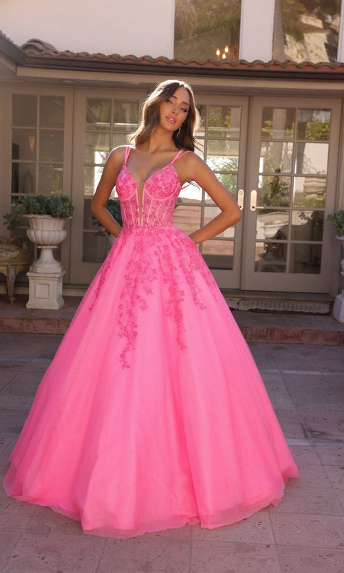 Nox Anabel H1357 Bahama Blue Quinceanera Dress Corset Glitter Ball Gown