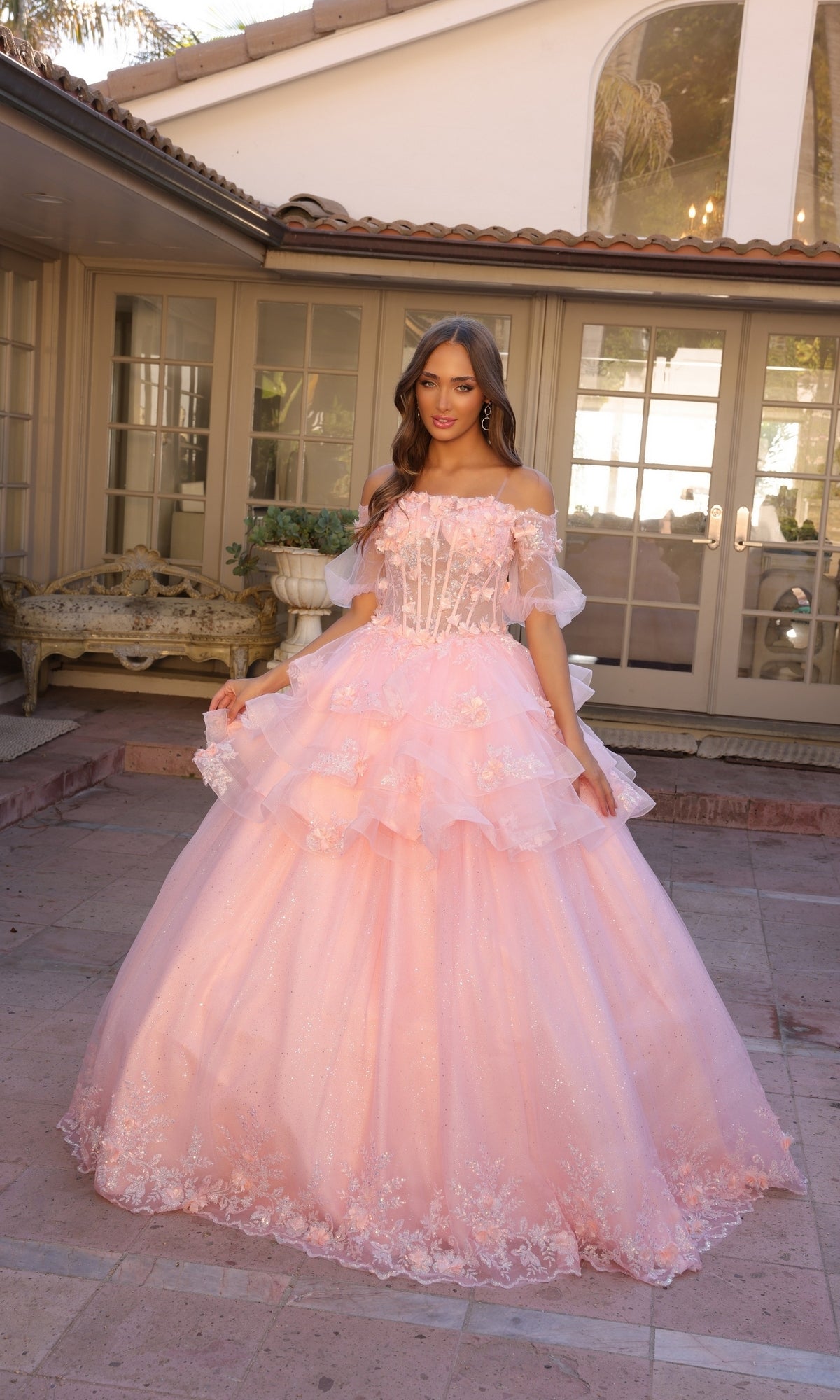 Elegante vestido de fiesta formal con falda desmontable H1360