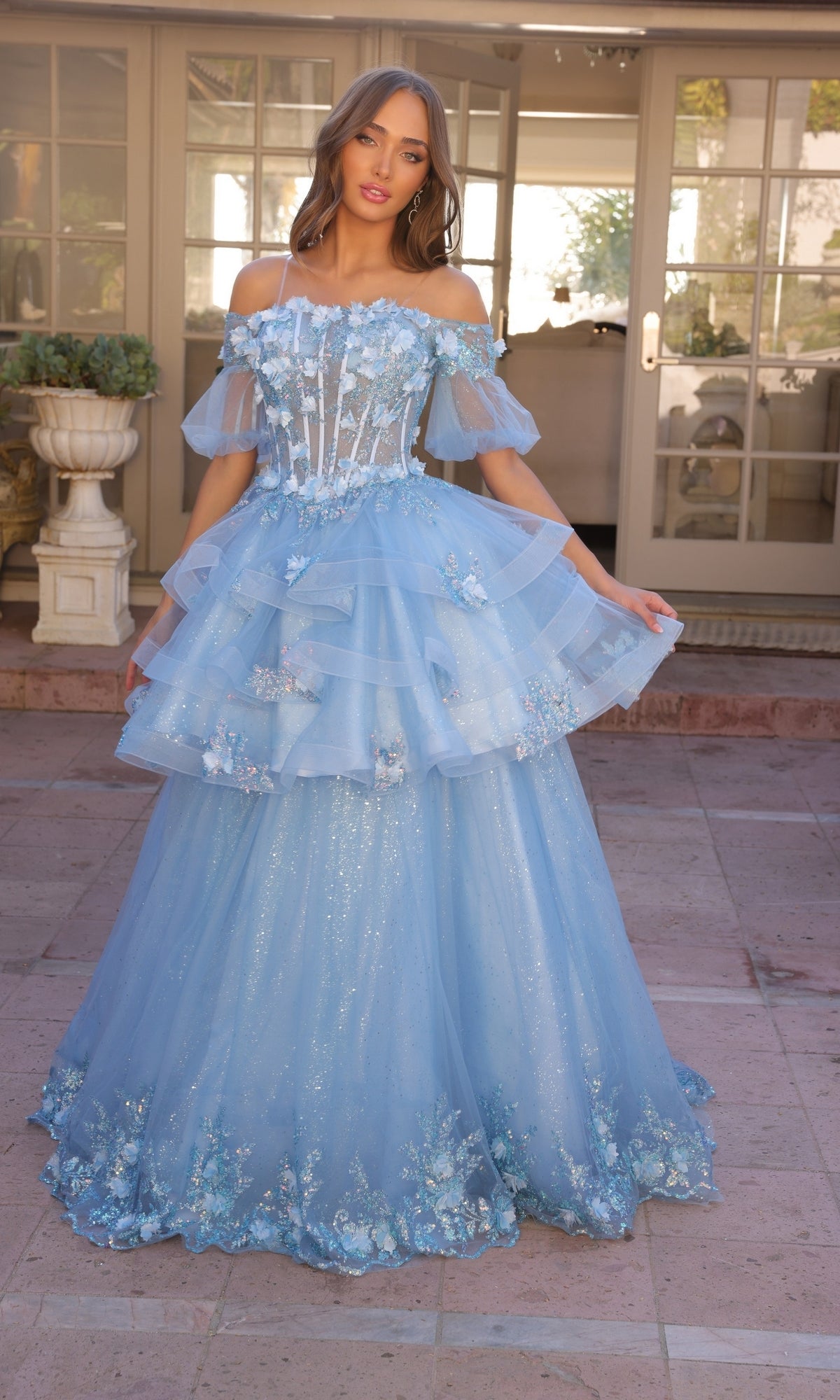 Elegante vestido de fiesta formal con falda desmontable H1360