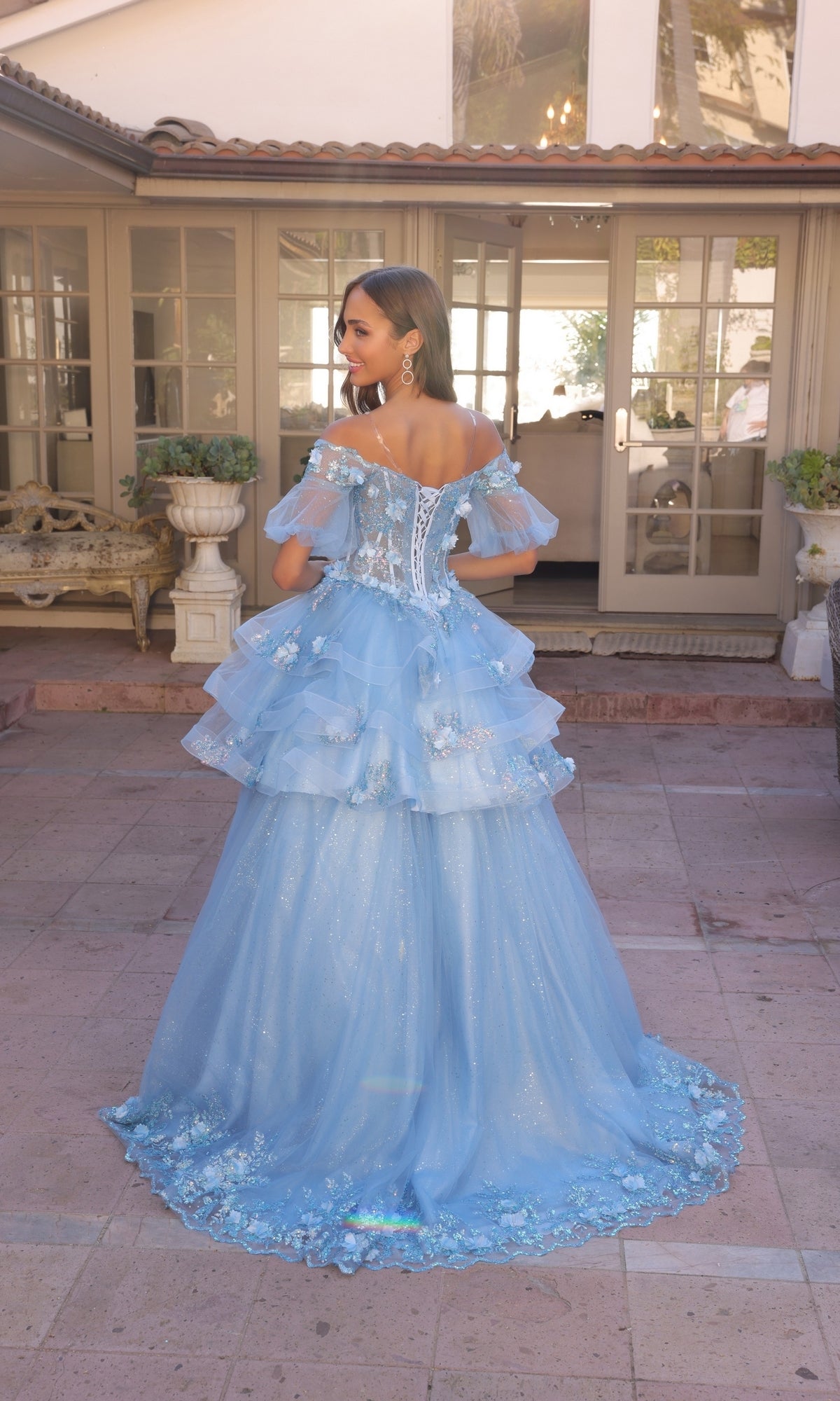 Elegante vestido de fiesta formal con falda desmontable H1360