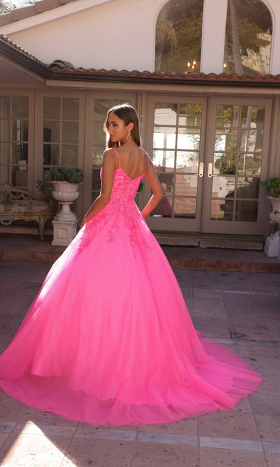 Nox Anabel H1352 Off-the-Shoulder Lace-Up Long Prom Ball Gown