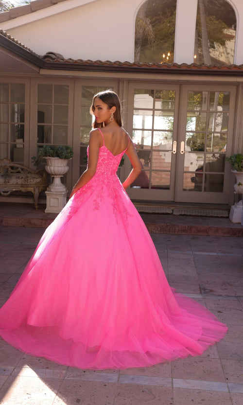 Nox Anabel H1352 Off-the-Shoulder Lace-Up Long Prom Ball Gown