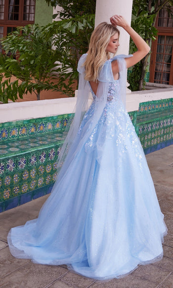Nox Anabel H1680 Long Prom Dress with Shoulder Bows