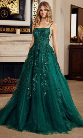 Nox Anabel H1880 Illusion Applique Ball Gown Long Evening Gown