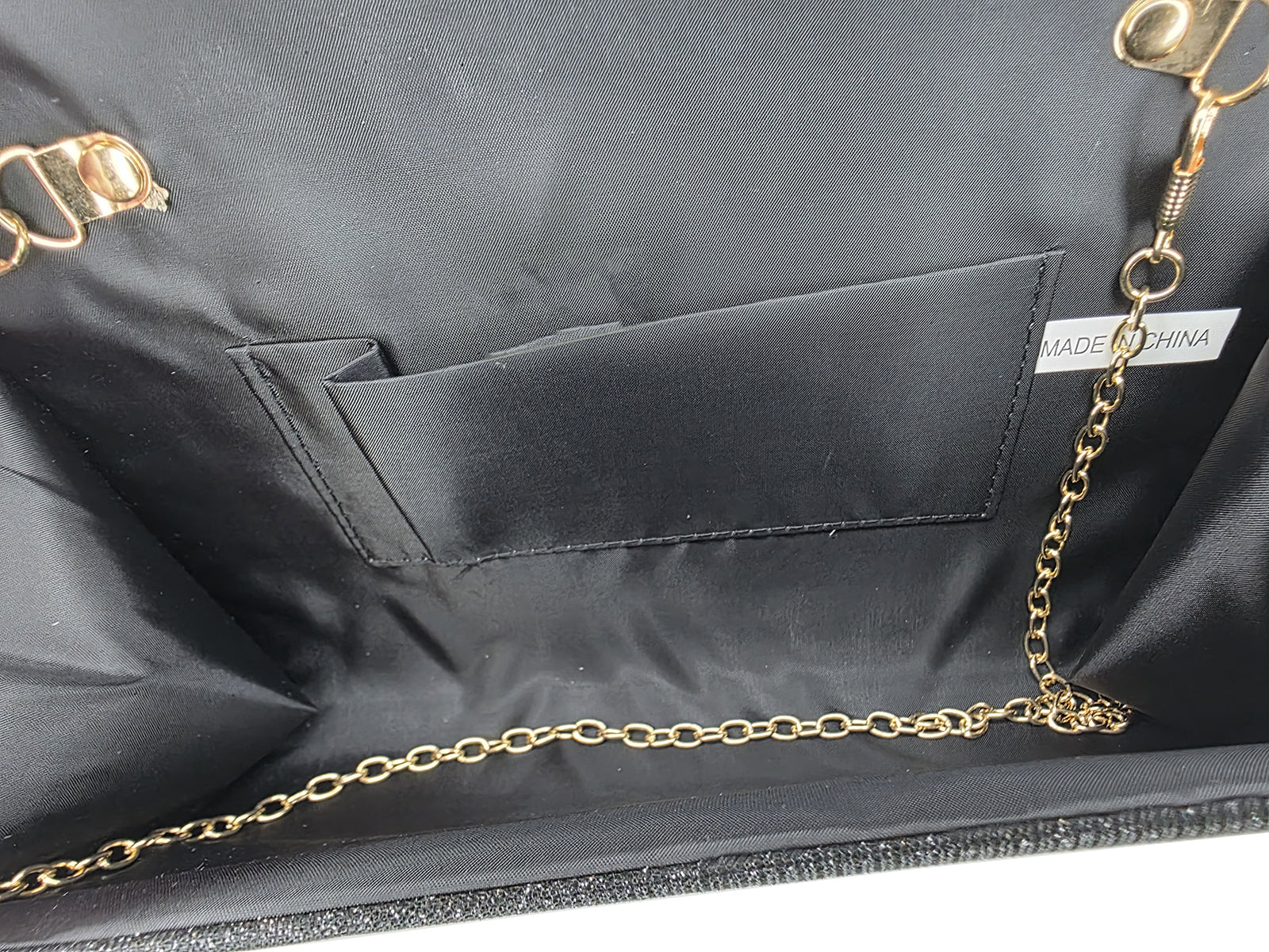 Sparkly Envelope Clutch Purse – Black Gold or Silver | HBG-105240S