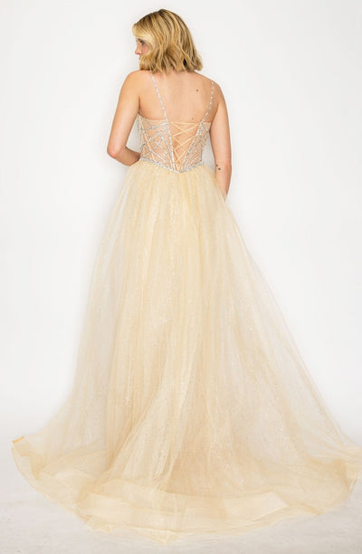 High Couture HC1002 Long Formal Beaded Overskirt Prom Dress