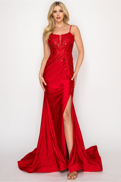 High Couture HC1007 Fitted Prom Long Formal Beaded Evening Gown
