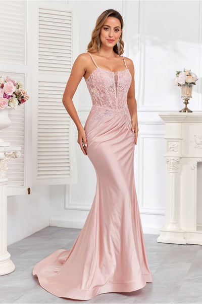 High Couture HC1007 Fitted Prom Long Formal Beaded Evening Gown
