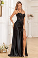 High Couture HC1010 Long Pleated Formal Lace Applique Prom Dress