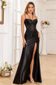 High Couture HC1010 Long Pleated Formal Lace Applique Prom Dress