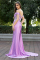 High Couture HC1012 Pleated Long Formal Slit Beaded Prom Evening Gown