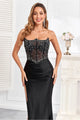 High Couture HC1014 Beaded Corset Long Formal Fitted Prom Dress