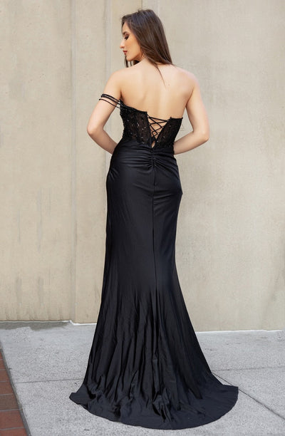 High Couture HC1016 Beaded Long Formal Fitted Slit Evening Prom Dress