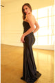 High Couture HC1021 Long Slit Formal Pleated Prom Dress