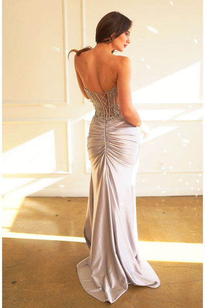 High Couture HC1022 Long Formal Prom Pleated Dress