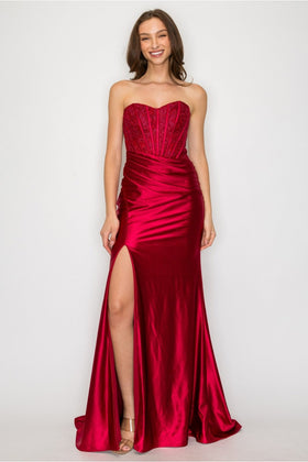 High Couture HC1023 Prom Long Formal Evening Lace Dress