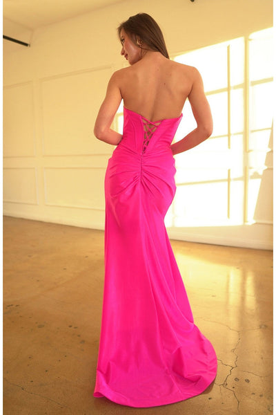 High Couture HC1025 Prom Formal Fitted Long Slit Dress