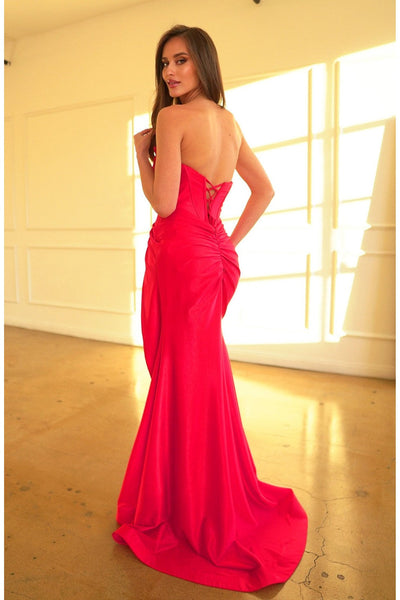High Couture HC1025 Prom Formal Fitted Long Slit Dress