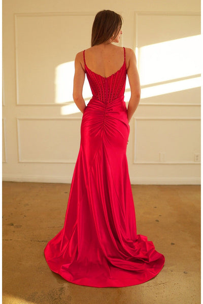 High Couture HC1027 Pleated Long Formal Prom Dress