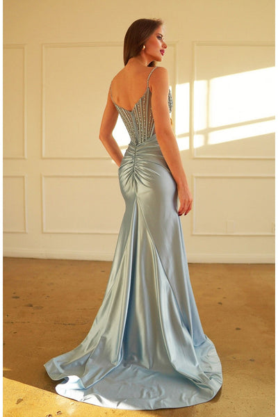 High Couture HC1027 Pleated Long Formal Prom Dress