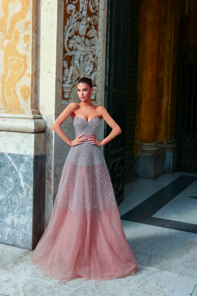 Chic and Holland HF110539 Strapless Sweetheart Prom Dress with Open Back