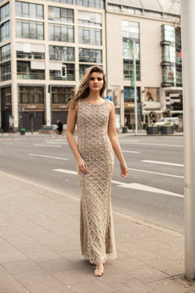 Chic and Holland HF1557 Beaded Evening Gown