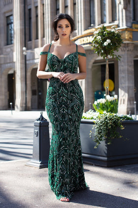 Chic and Holland HF1636 Beaded Evening Gown