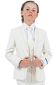 Boys Suit Perry Ellis Vested Boy's Wedding Suit in Ivory Off White