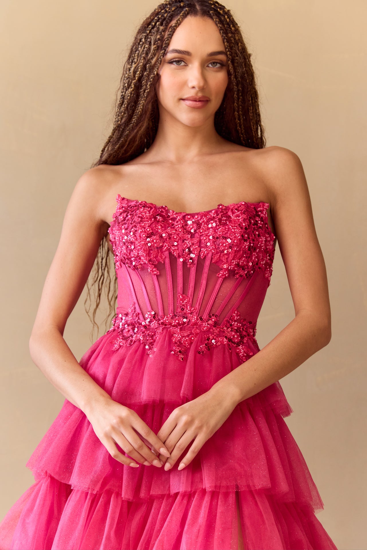 Formal Dress Sweetheart Beaded Sequin Prom Gown By Amelia Couture 9053