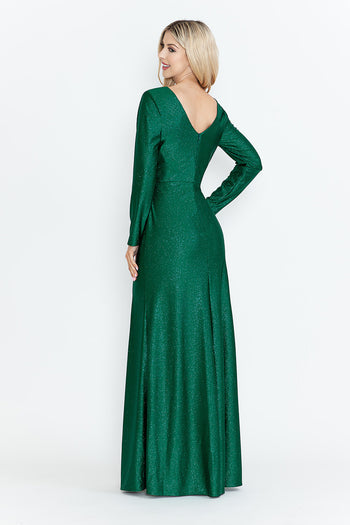 Mother Of The Bride Dress V-Neck Fitted Formal Gown By Lenovia 5323
