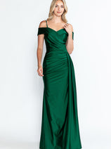 Formal Dress Off The Shoulder Pleated Ruched Prom Gown By Lenovia 5320