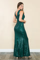 Vestido formal con escote en V, sin mangas, con lentejuelas, de Lenovia 5246