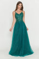 Evening Dress V-Neck Beaded Sequin A-Line Formal Gown By Lenovia 8183