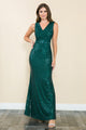 Vestido formal con escote en V, sin mangas, con lentejuelas, de Lenovia 5246