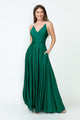 Evening Dress V-Neck Thigh Slit A-Line Formal Gown By Lenovia 5275