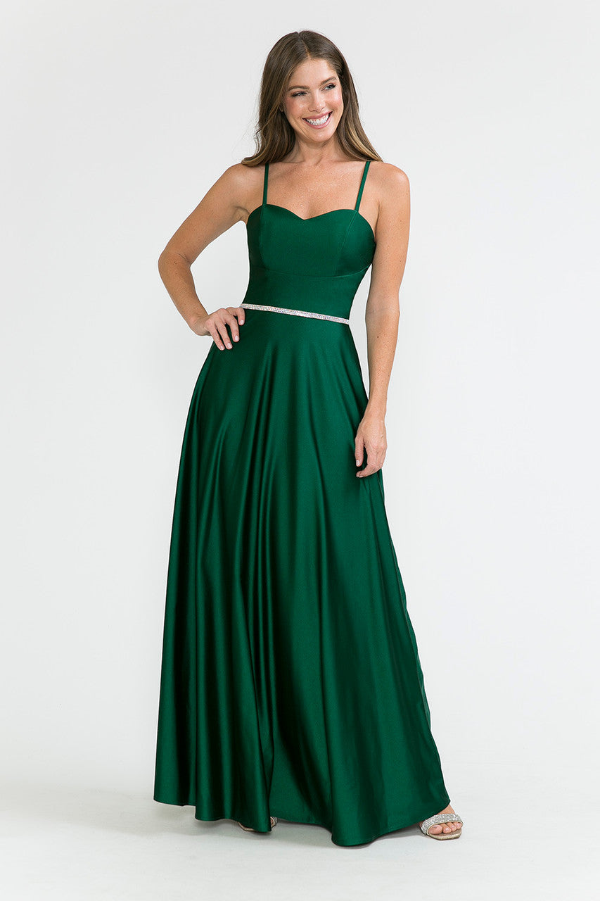 Evening Dress Spaghetti Strap Embellished Formal Gown By Lenovia 5260