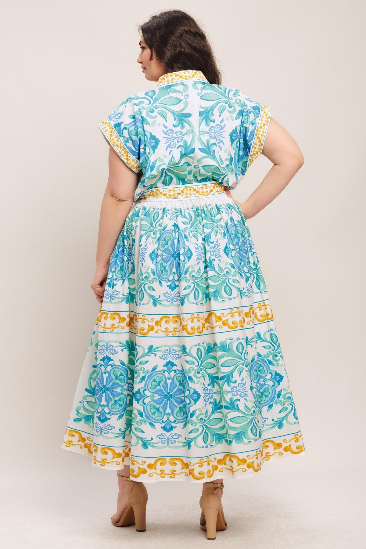 Flying Tomato OFF WHITE/BLUE/GREEN DRESSES