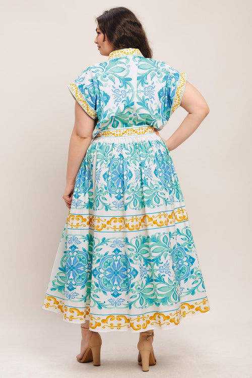 Flying Tomato OFF WHITE/BLUE/GREEN DRESSES