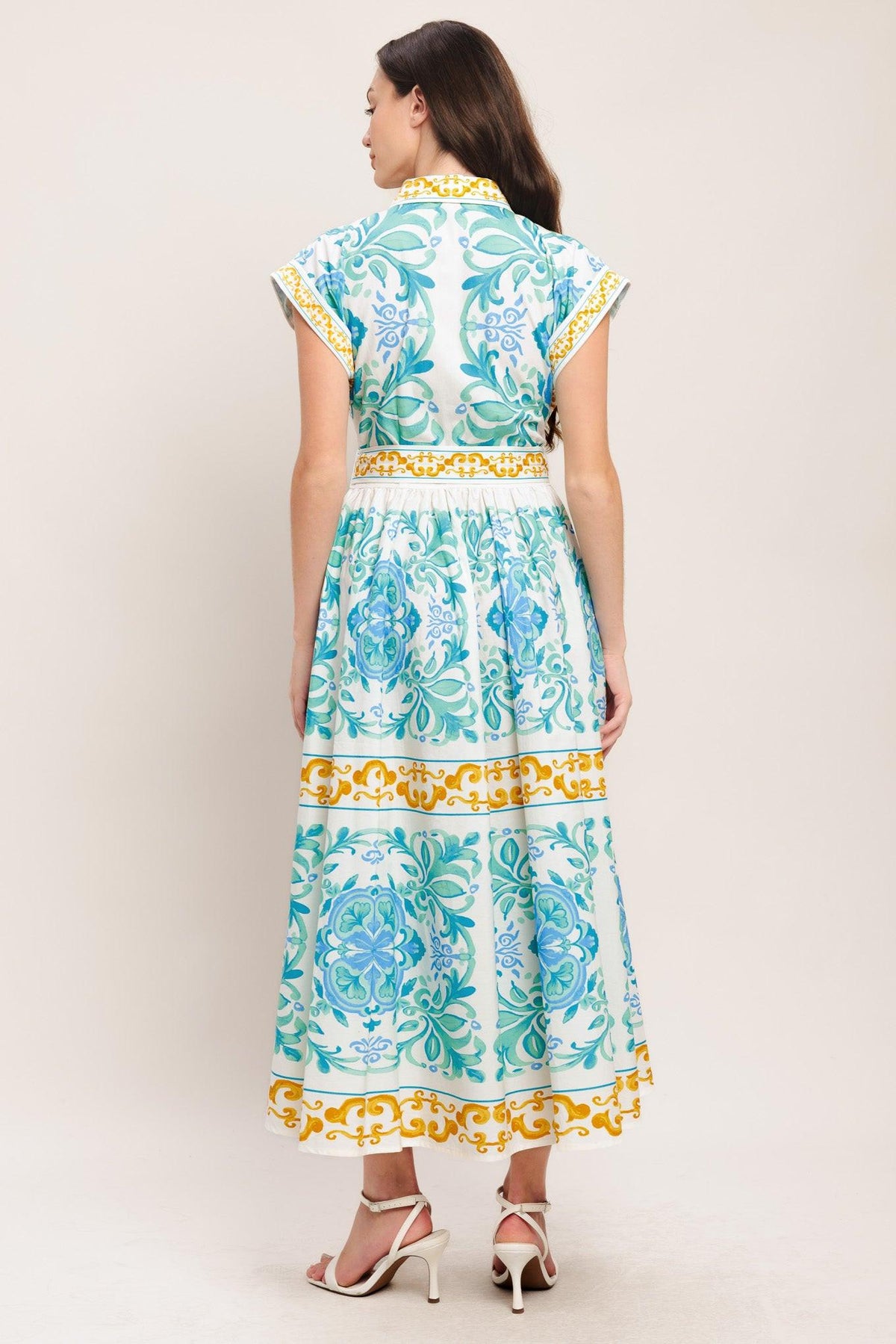 Flying Tomato OFF WHITE/BLUE/GREEN DRESSES